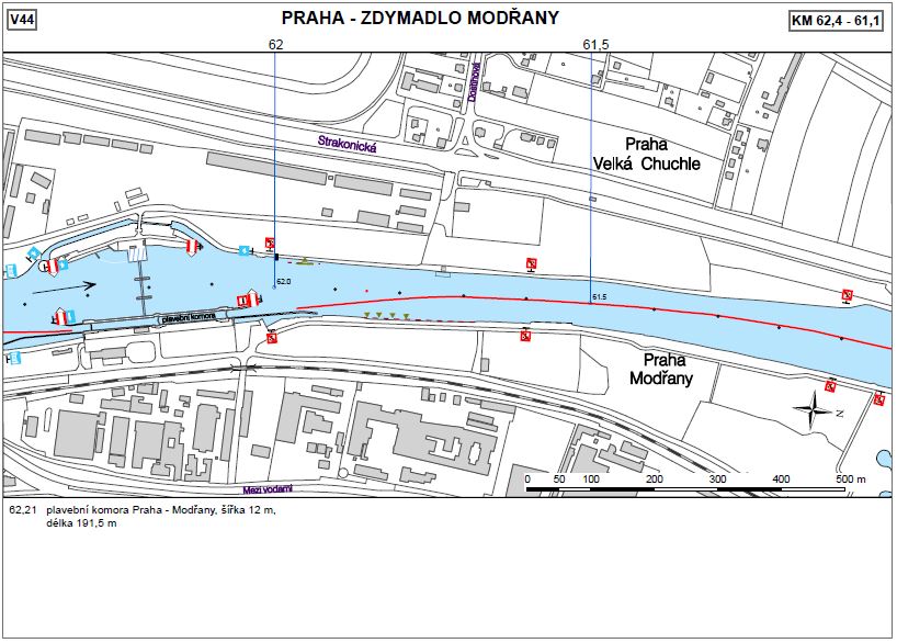 Plavební mapa (data poskytla Státní plavební správa)